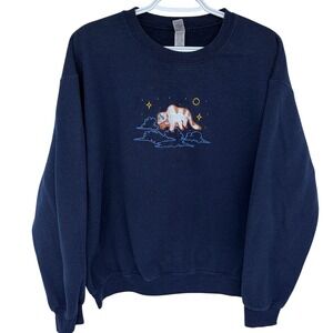 Avatar The Last Airbender Appa Sweatshirt Medium Navy Blue Embroidered Crewneck